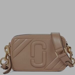 Marc Jacobs Moto Shot Bag Leather Crossbody Dusty Beige W/unbranded Dustbag